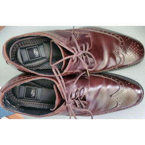 Natha Studio Burgundy Leather Wingtip Oxford Dress Shoes Sz 11D